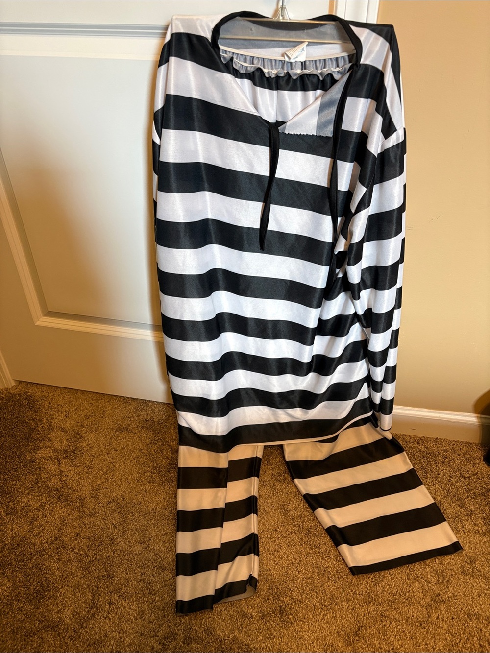 Black & White Striped Kids Pajama Set - Cozy Long Sleeve Top & Pants